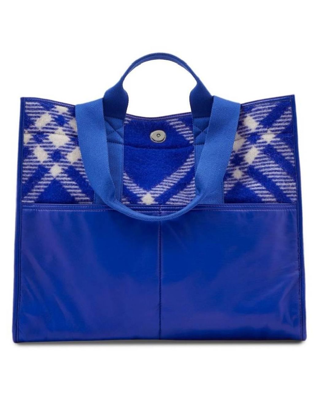 Burberry Blue Check Jacquard Woven Shopper Tote for men