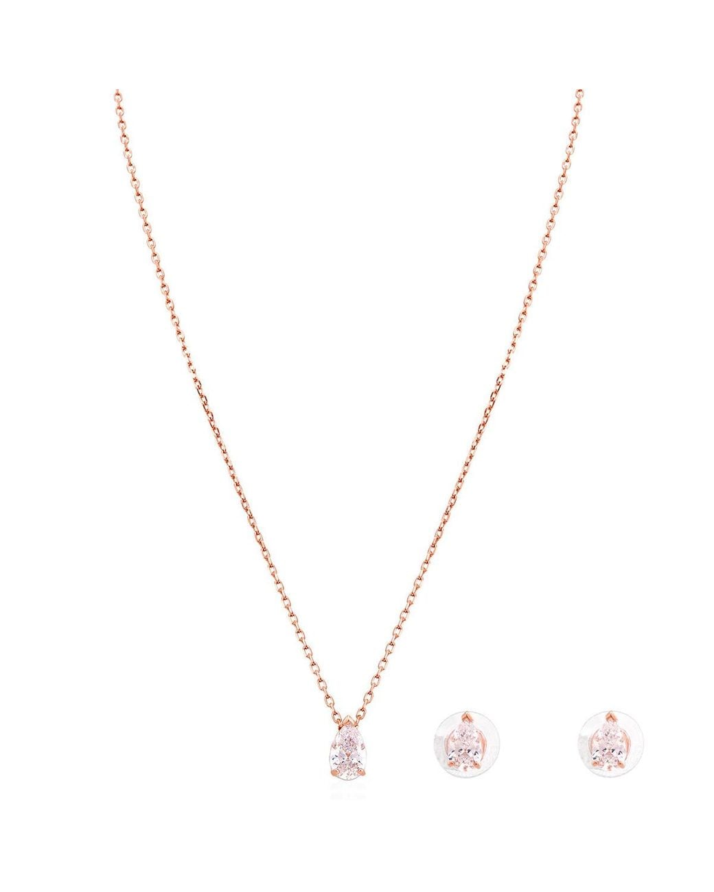 Swarovski Metallic Rose Rhodium Plated Attract Earring And Necklace Set for men