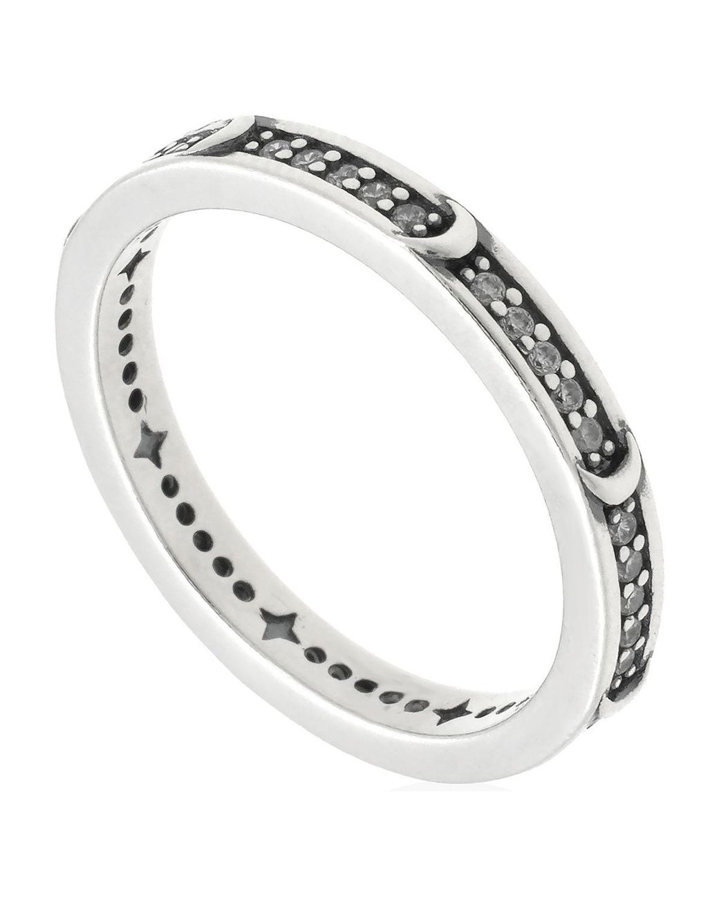 Pandora Metallic Ladies Sterling Sparkling Crescent Moon Ring for men