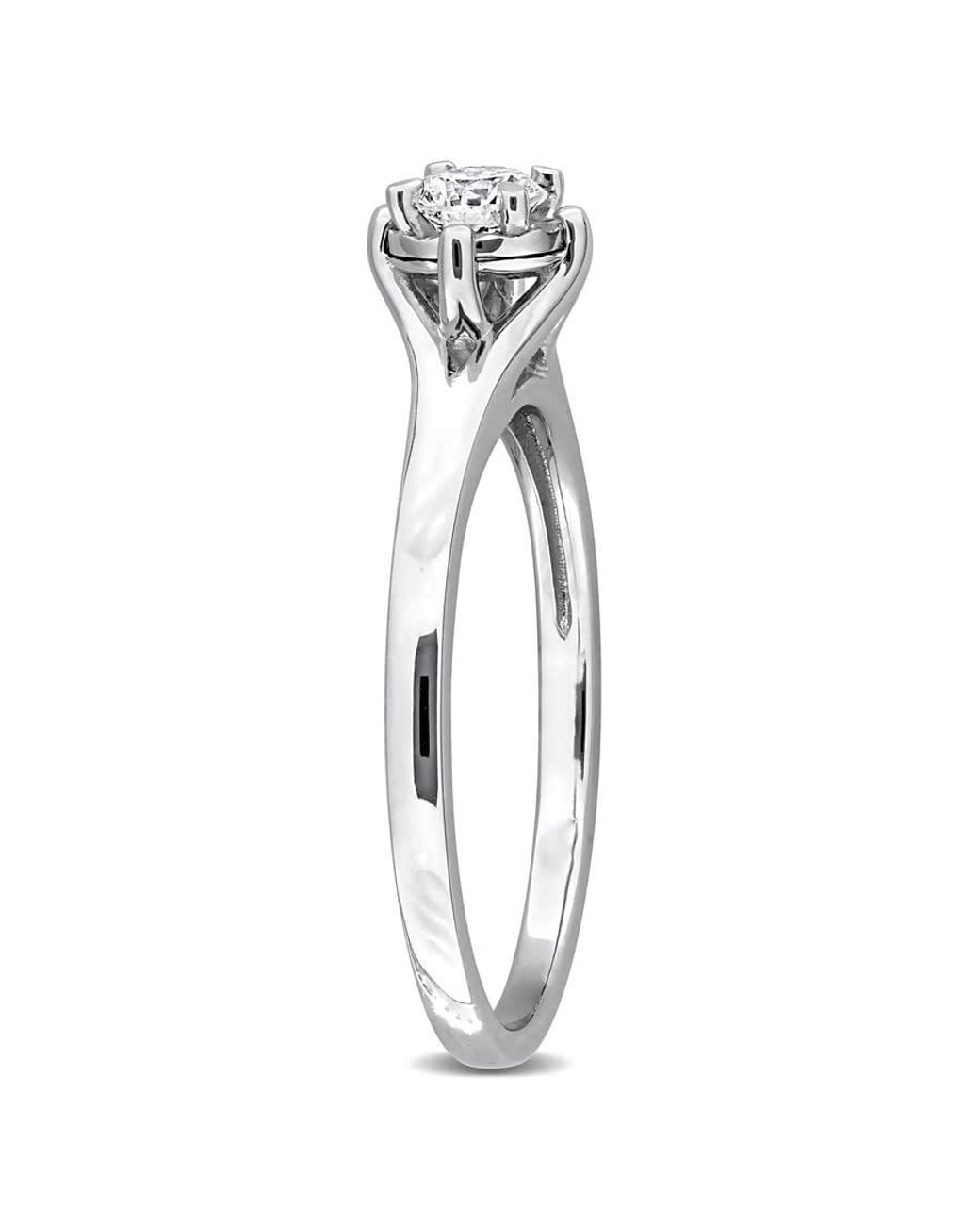 Created Forever Metallic 1/4Ct Tw Lab-Grown Diamond Solitaire Engagement Ring for men