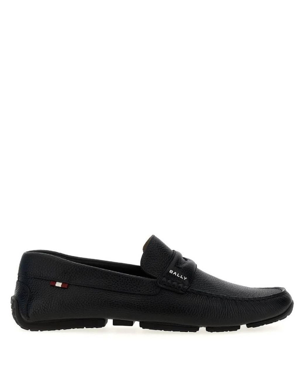 Bally Black Palven-U Leather Loafers, Brand Size 5 Us for men
