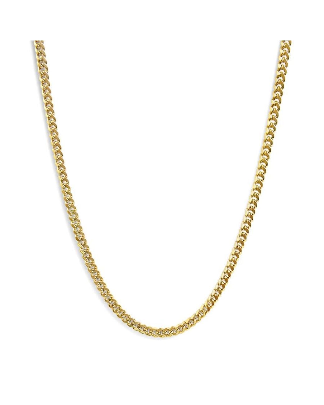 Haus of Brilliance Metallic Semi-Solid 14K 6.1Mm Classic Miami Cuban Chain Necklace