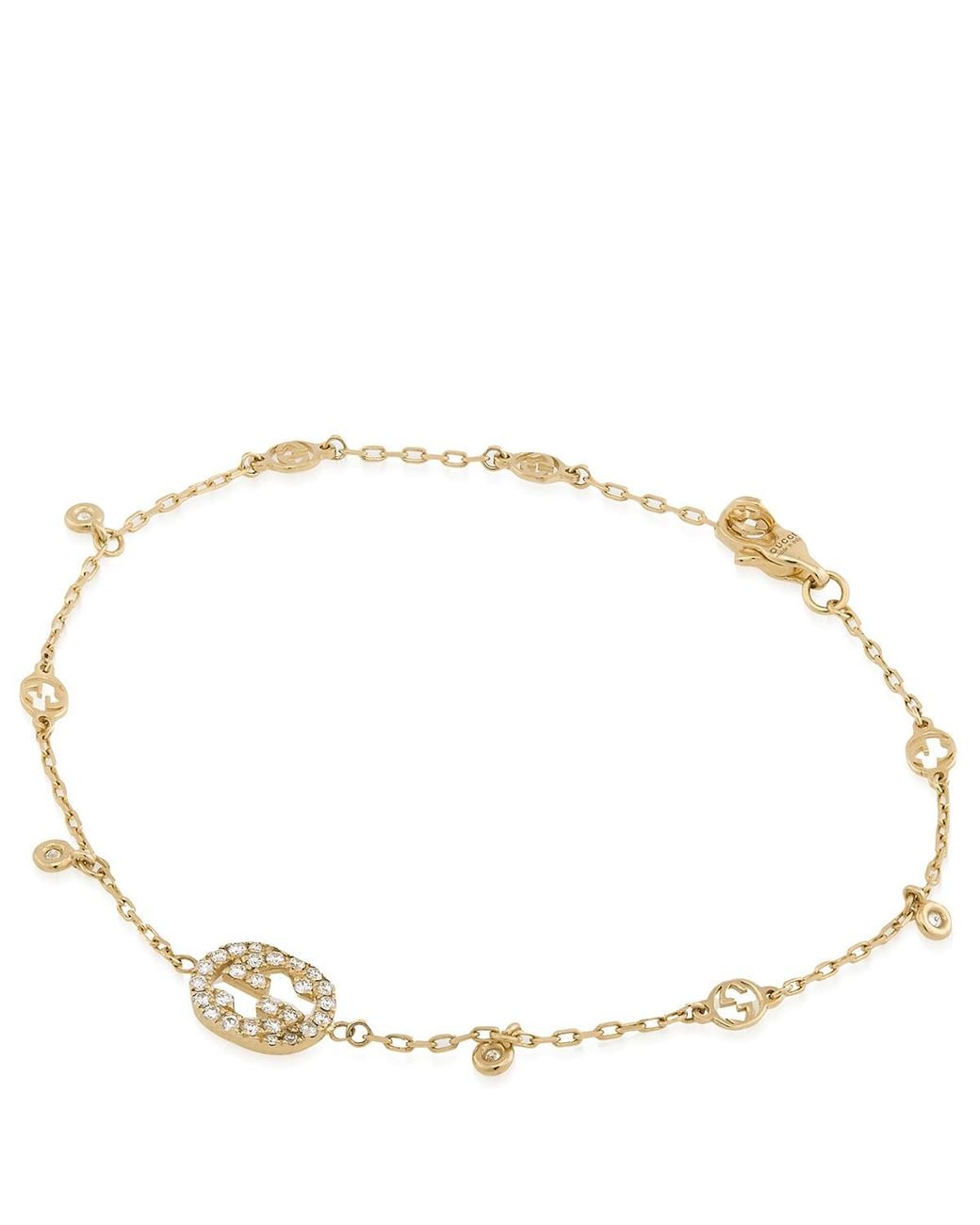 Gucci Metallic Interlocking G Diamond Bracelet for men