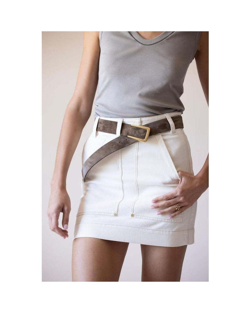 Brunello Cucinelli White Off Cotton Mini Skirt, Brand Size 34 (Us for men