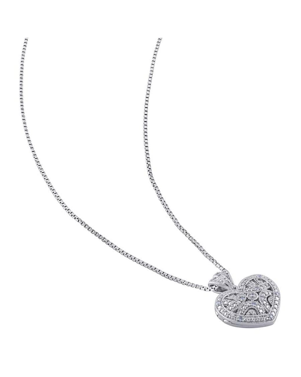Amour Metallic Diamond Heart Locket Pendant With Chain for men