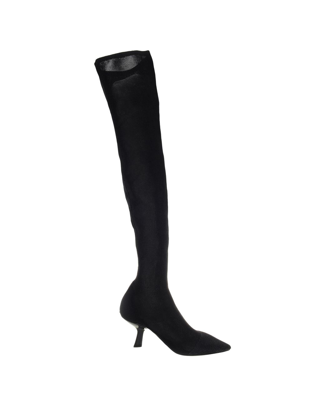 Ferragamo Black Ferragamo Over-The-Knee Stretch Boots, Size 7 C