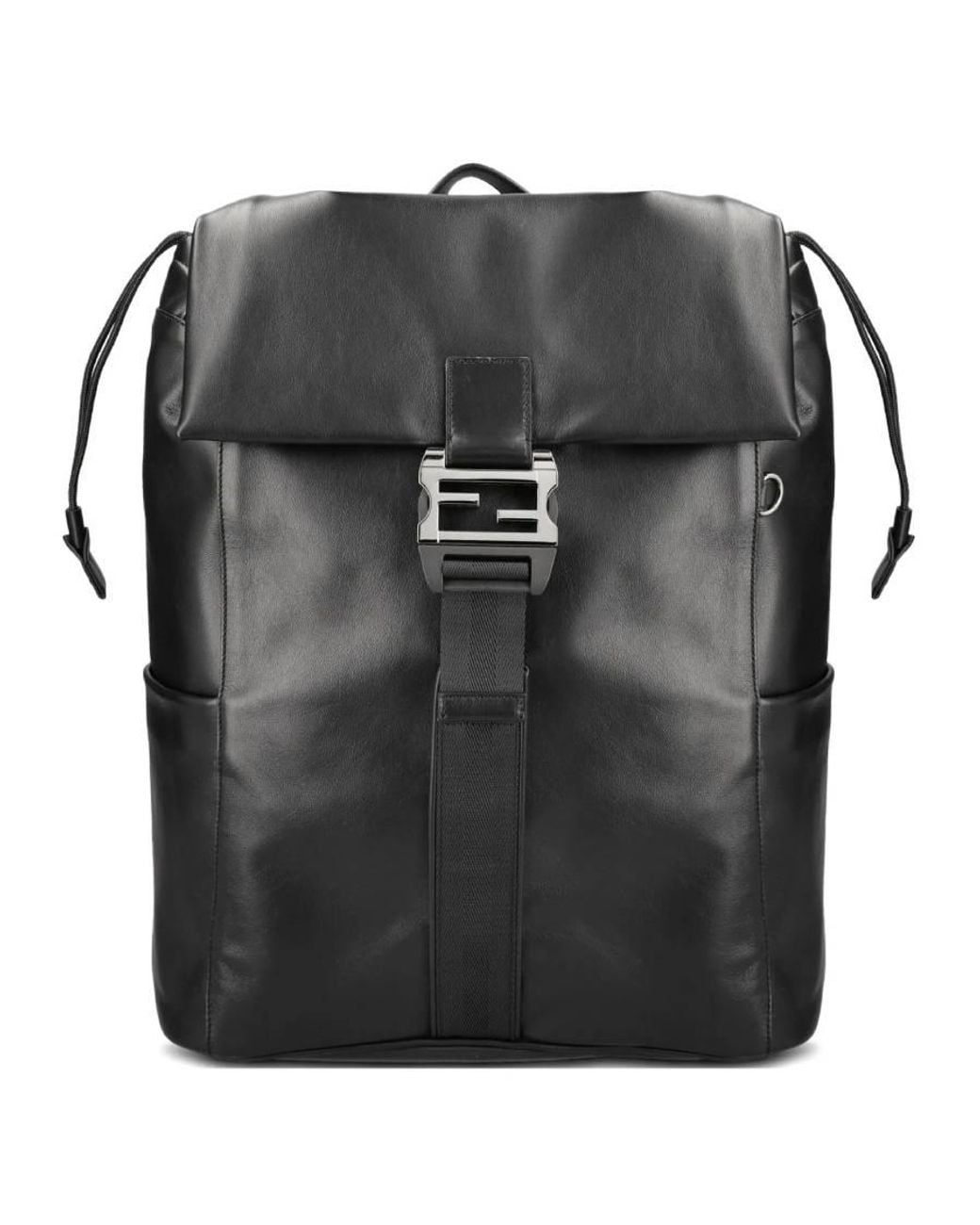 Fendi Black Flux Calf Leather Backpack for men