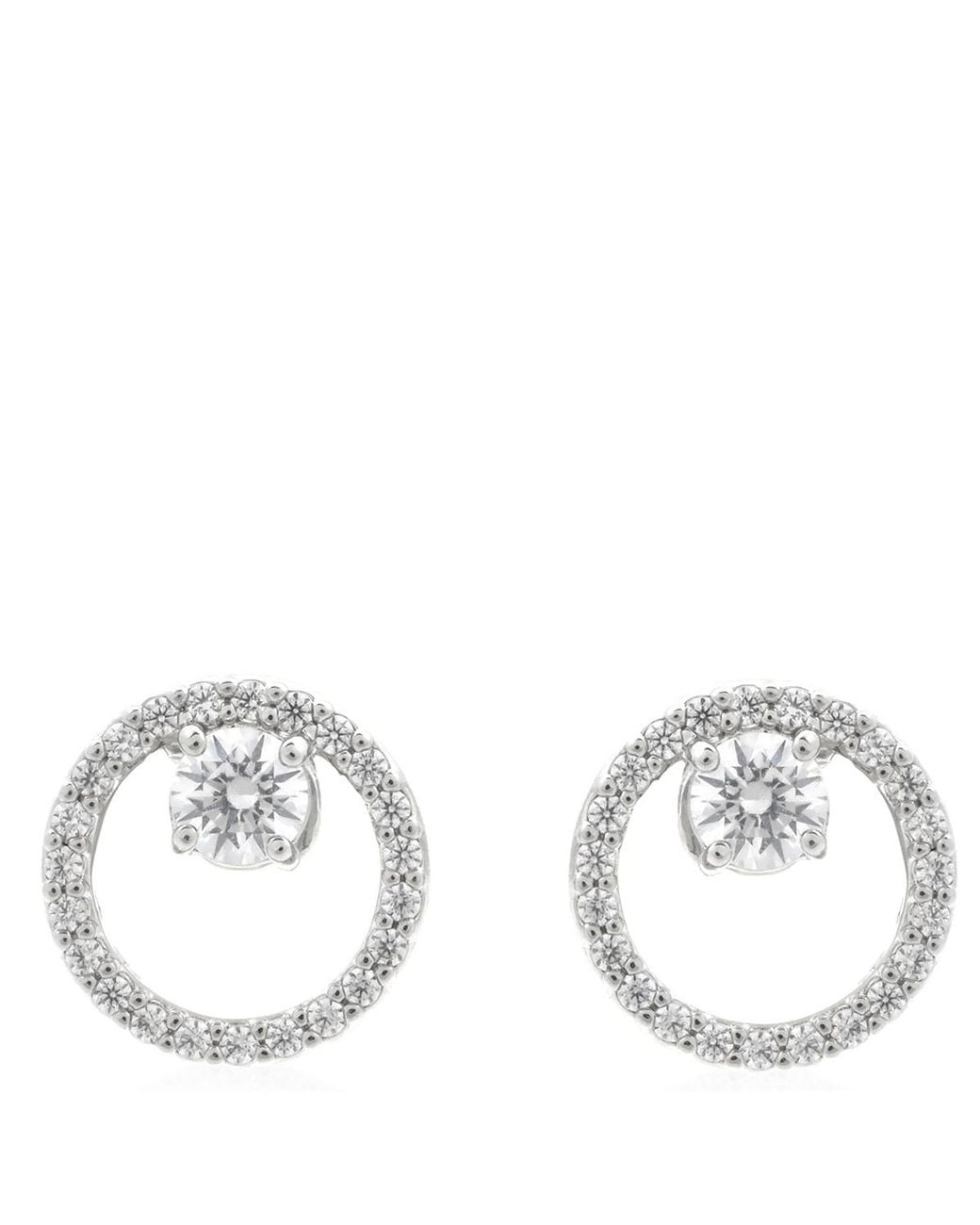 Swarovski Metallic Constella Pierced Earrings Stud Cz Rhodium Shiny for men