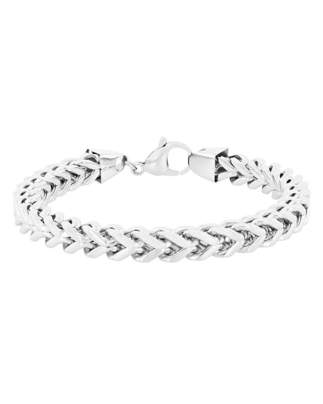 Robert Alton Metallic Stainless Steel 8Mm Franco Link Bracelet for men