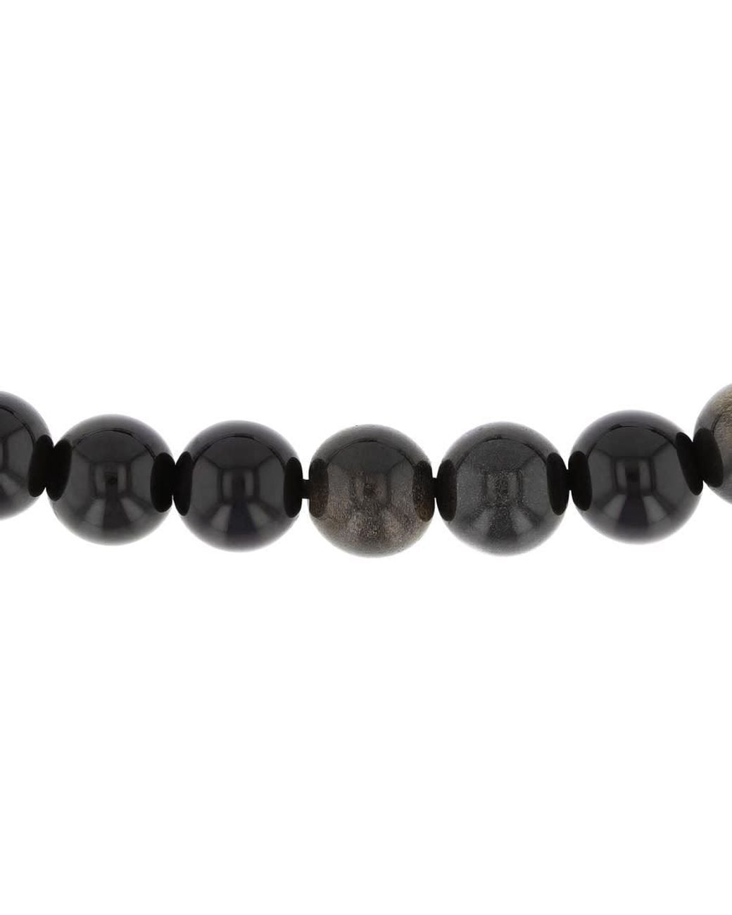 Robert Alton Black Obsidian Bead Bolo Bracelet for men