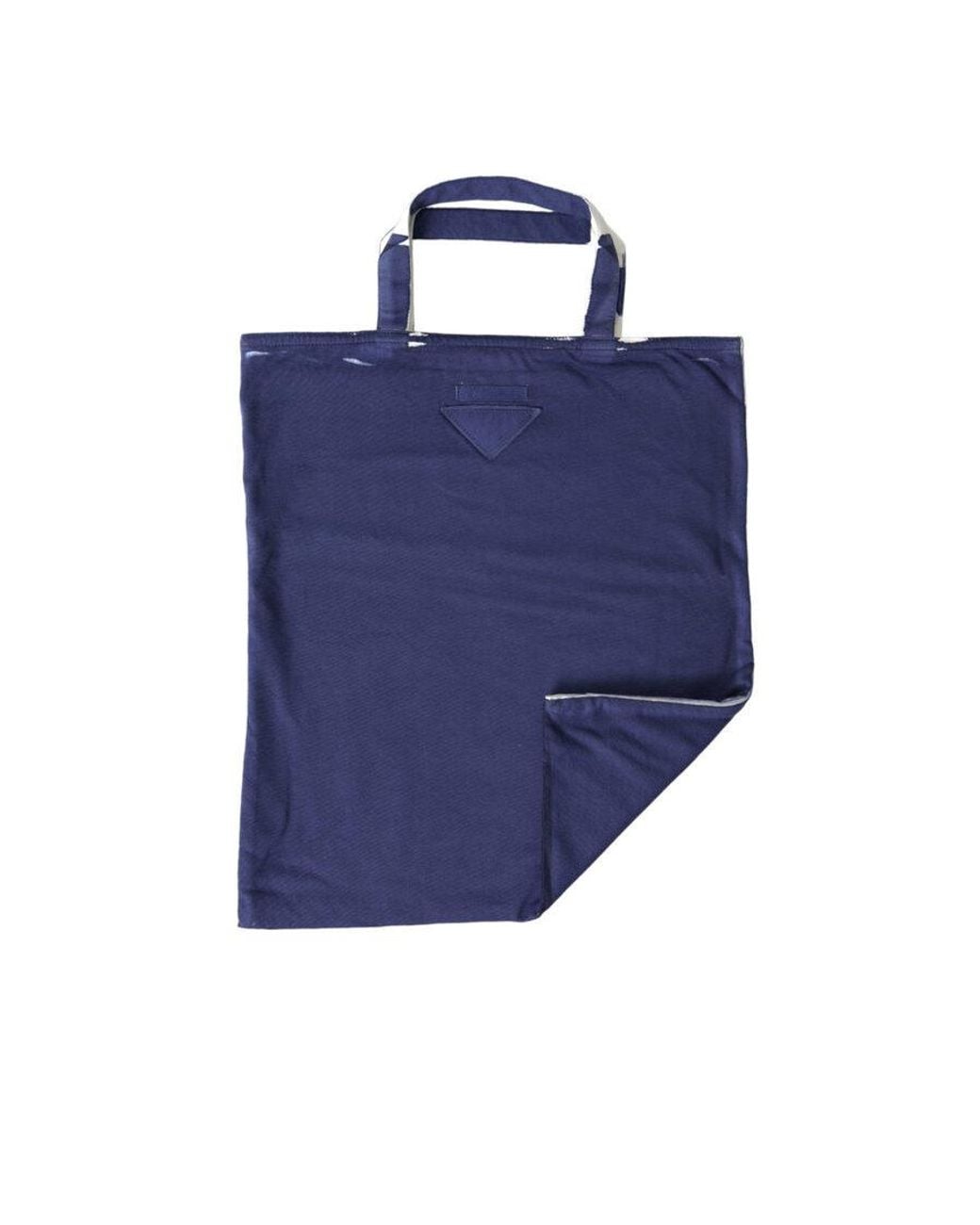 Prada Blue Jersey Fabric Logo Shoulder Shopping Tote Bag