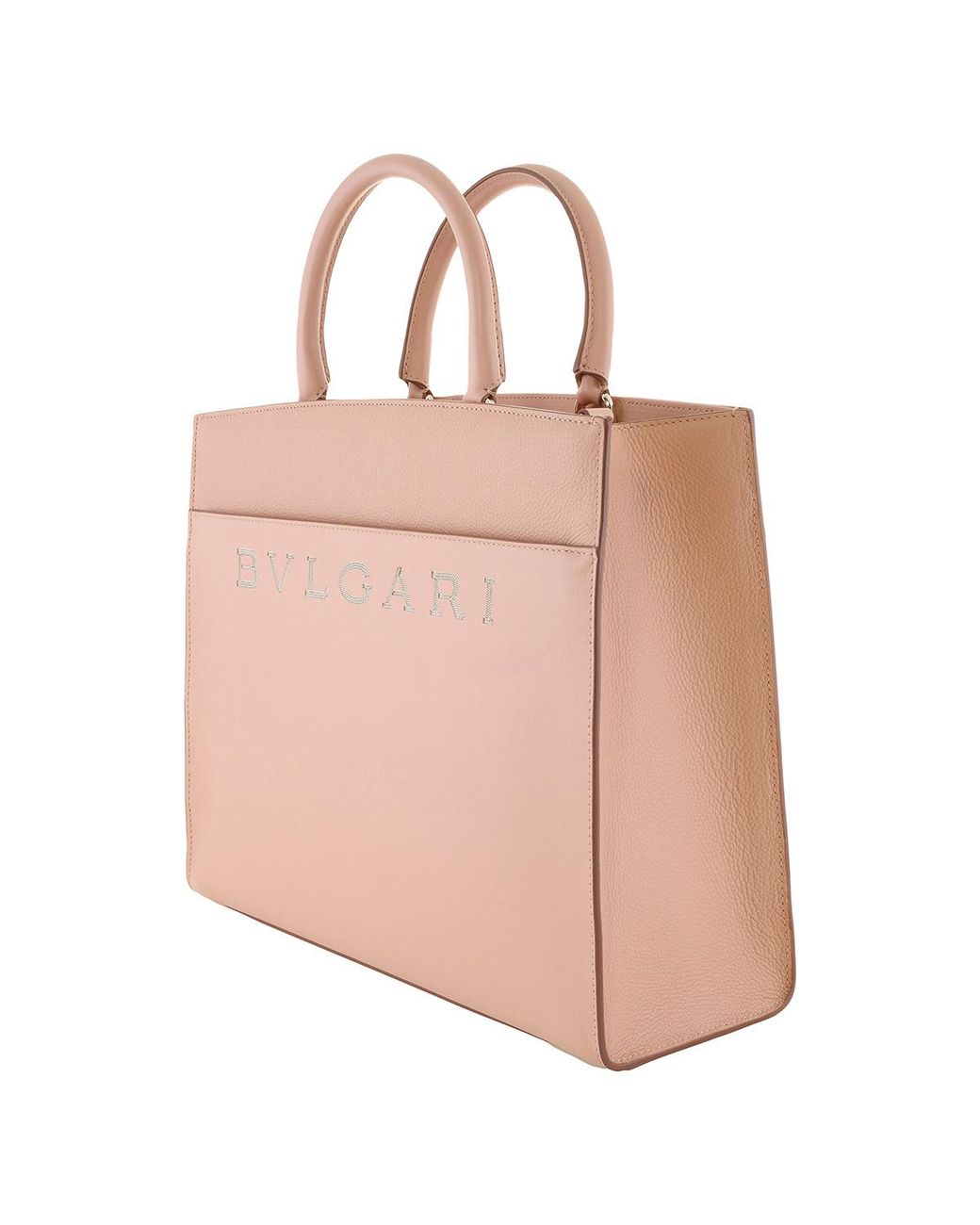 BVLGARI Natural Leather Logo Tote Bag for men