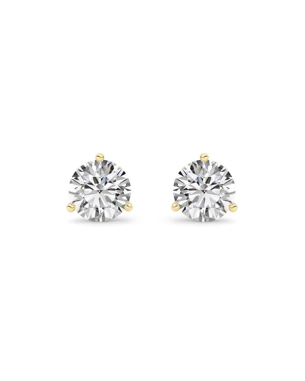 Mure And Co Metallic 3Ctw Round Shaped Lab Grown Diamond (F/Vs) Stud Earrings for men