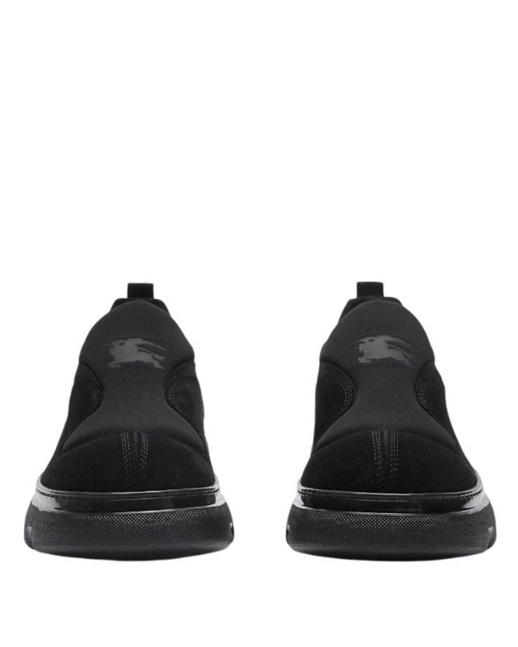 Burberry Black Suede Foam Slip-On Sneakers, Brand Size 39 Us for men