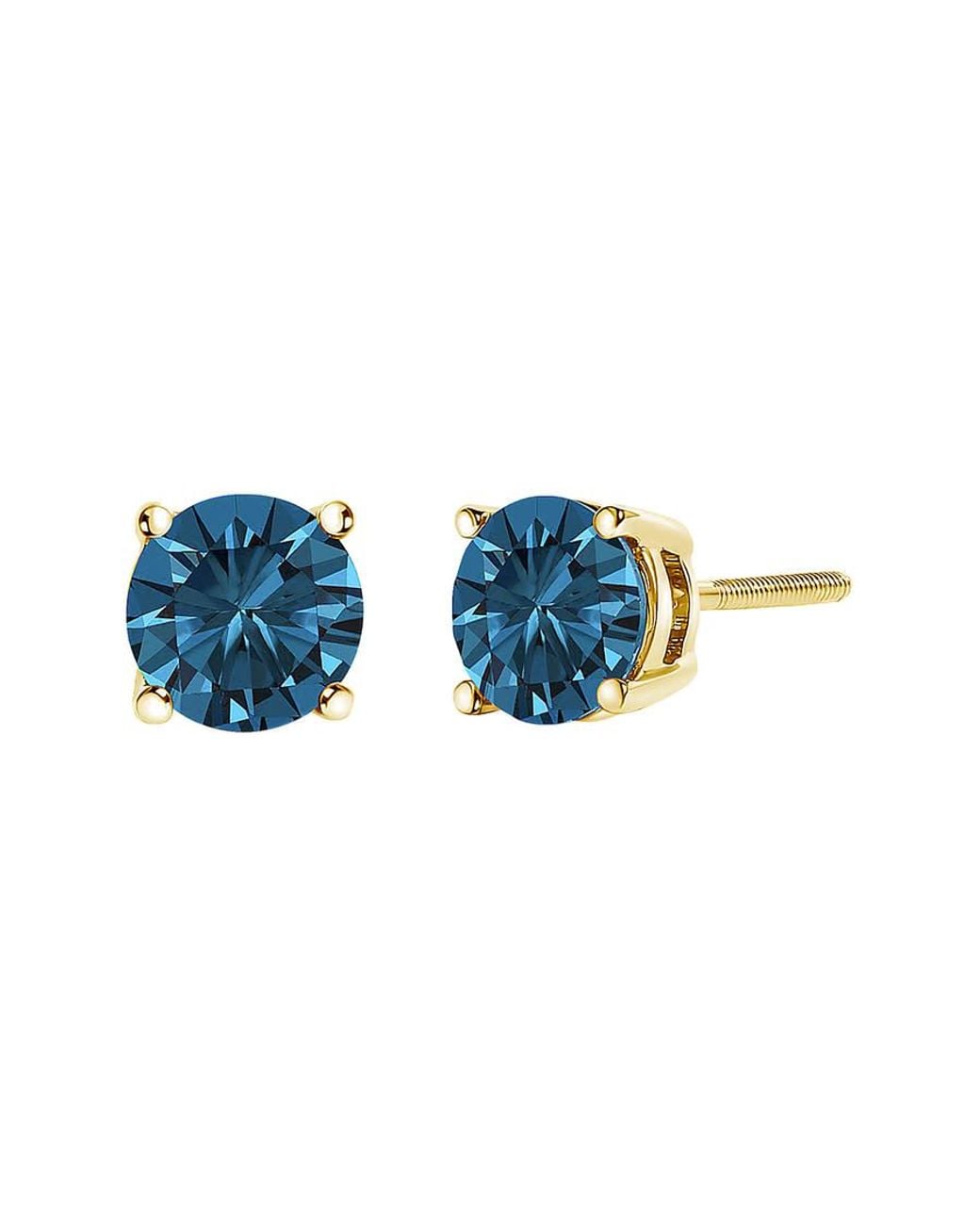Haus of Brilliance Blue 14K 3.00 Cttw Lab Grown Diamond Stud Earrings With Screw Backs for men