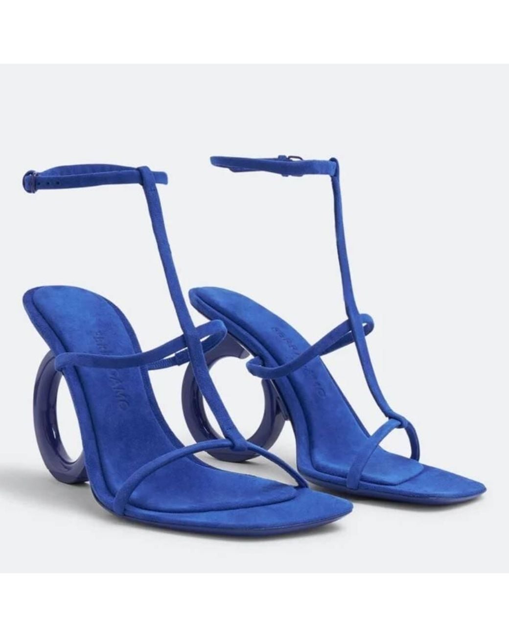 Ferragamo Blue Ferragamo Elina T-Strap Gancini Sandals