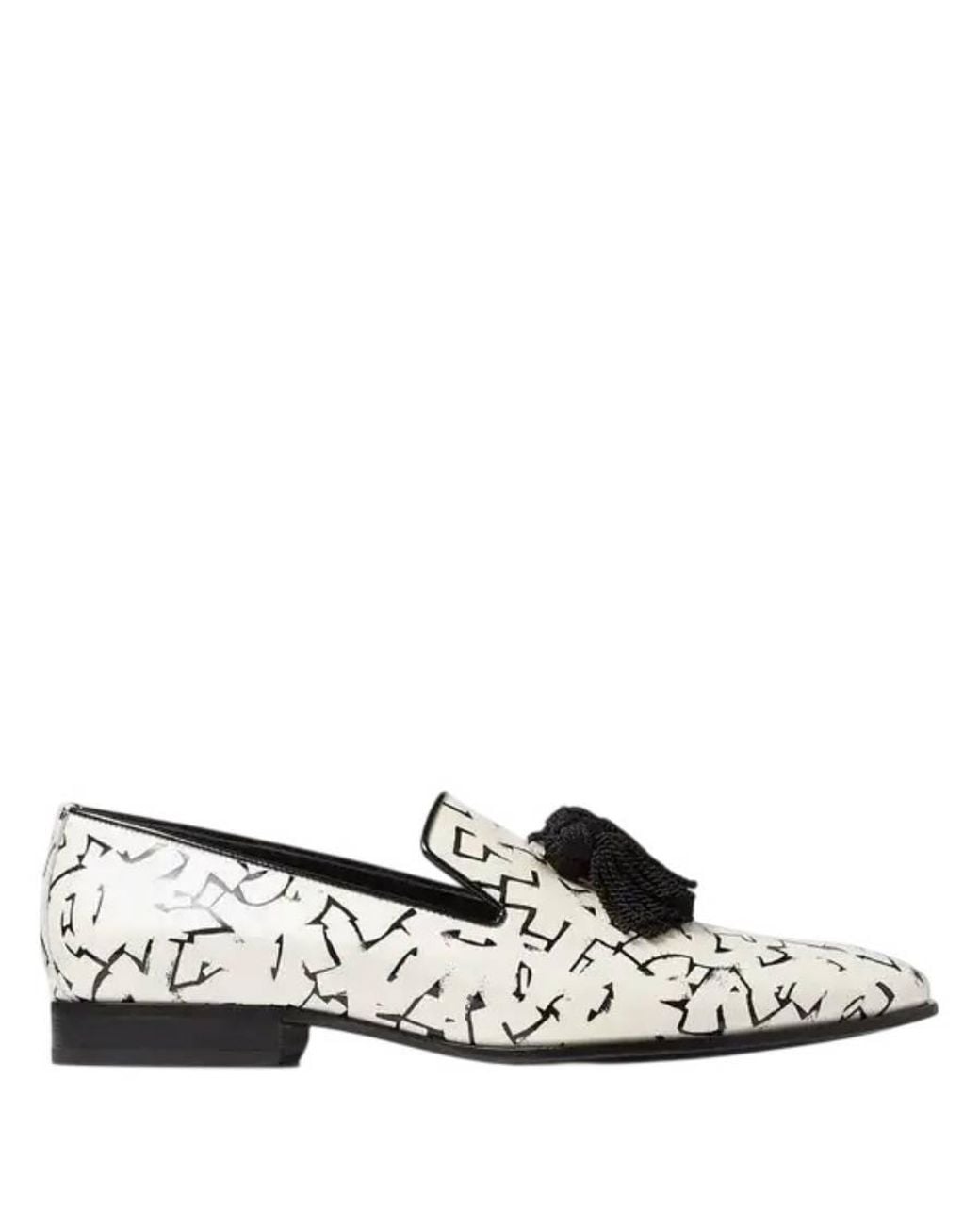 Jimmy Choo Black Eric Haze Foxley Artwork Printed Loafers, Brand Size 42 Us for men
