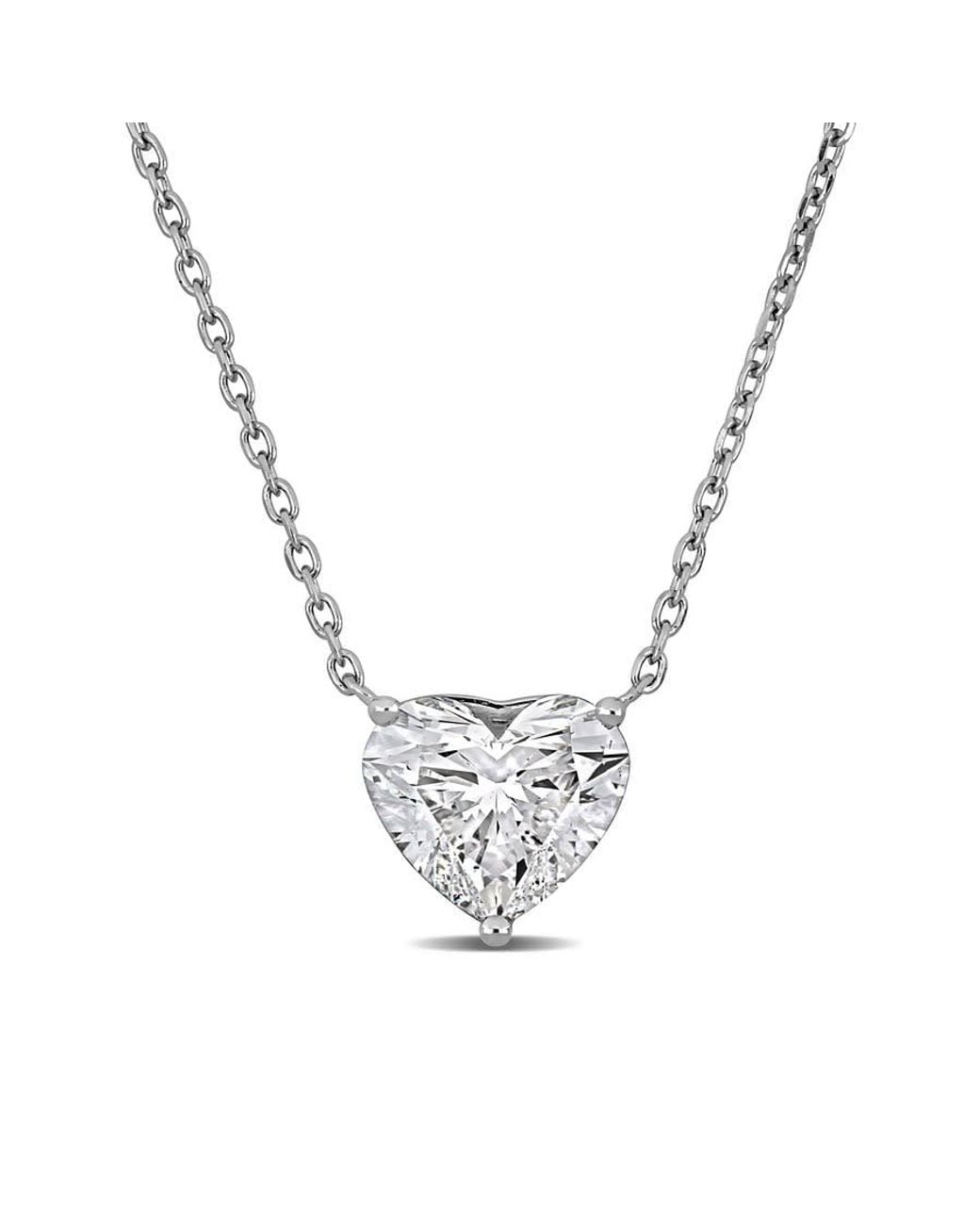 Created Forever Metallic 2Ct Tw Heart Shape Lab Grown Diamond Necklace for men