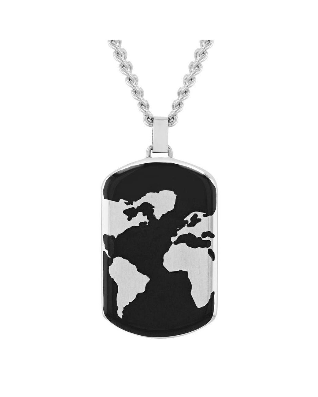 Robert Alton Black And Stainless Steel Dog Tag Necklace for men