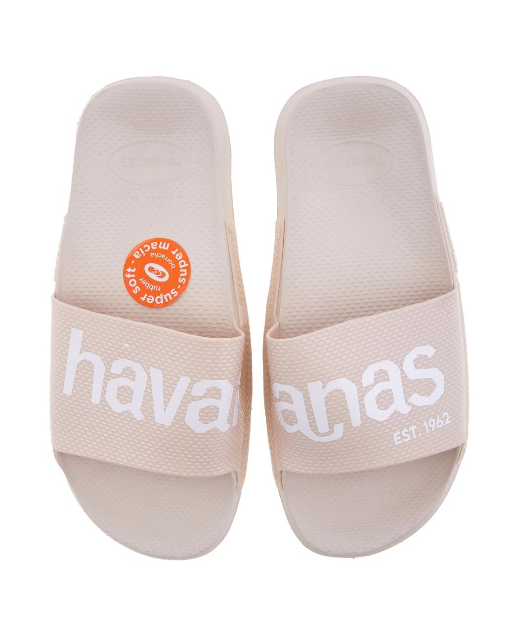 Havaianas Natural Classic Logomania Slides, Brand Size 39/40 Us