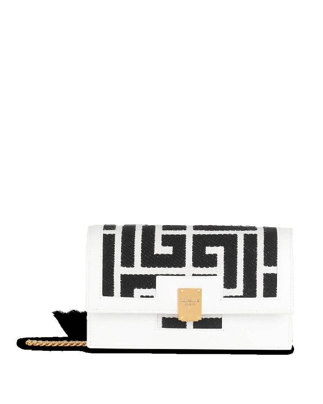 Balmain Black 1945 Monogram Jacquard Crossbody Bag