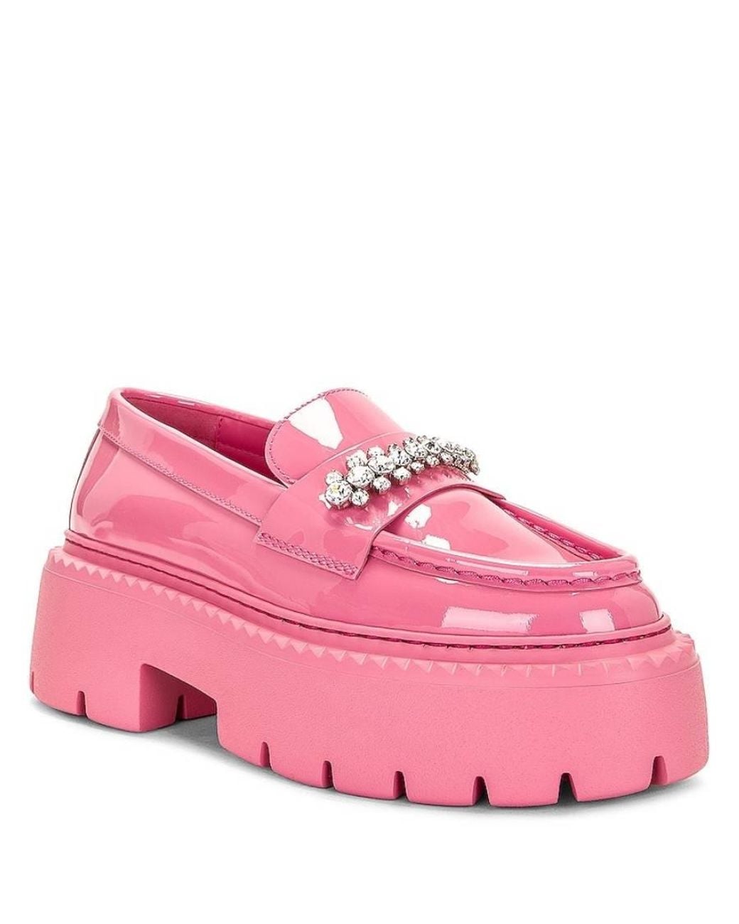 Jimmy Choo Pink Bryer Patent Leather Chunky Loafers, Brand Size 39 Us