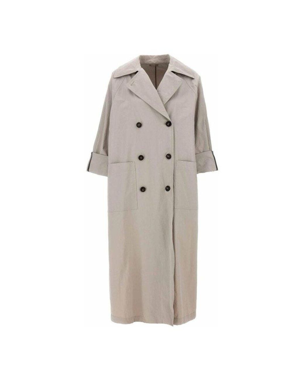 Brunello Cucinelli Natural Light Oversized Coat, Brand Size 46 (Us for men