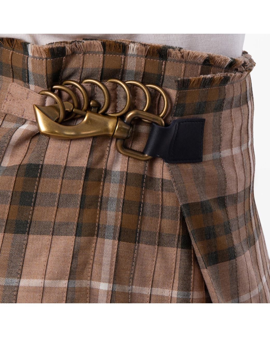 Burberry Brown Check Wool Blend Maxi Kilt