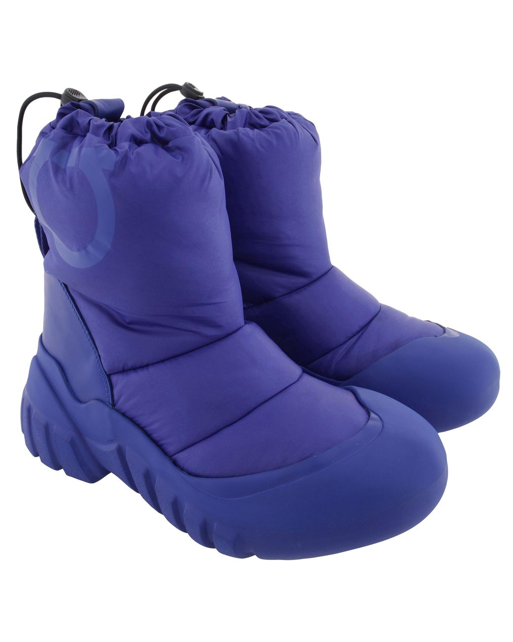 Ferragamo Blue Deode Gancini Padded Ski Boots