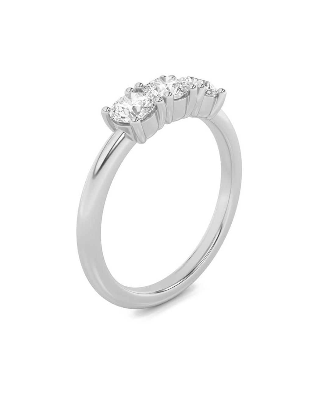 Mure And Co White 0.75Ctw Round Shaped Lab Grown Diamond (F/Vs) Three Stone Band Ring for men