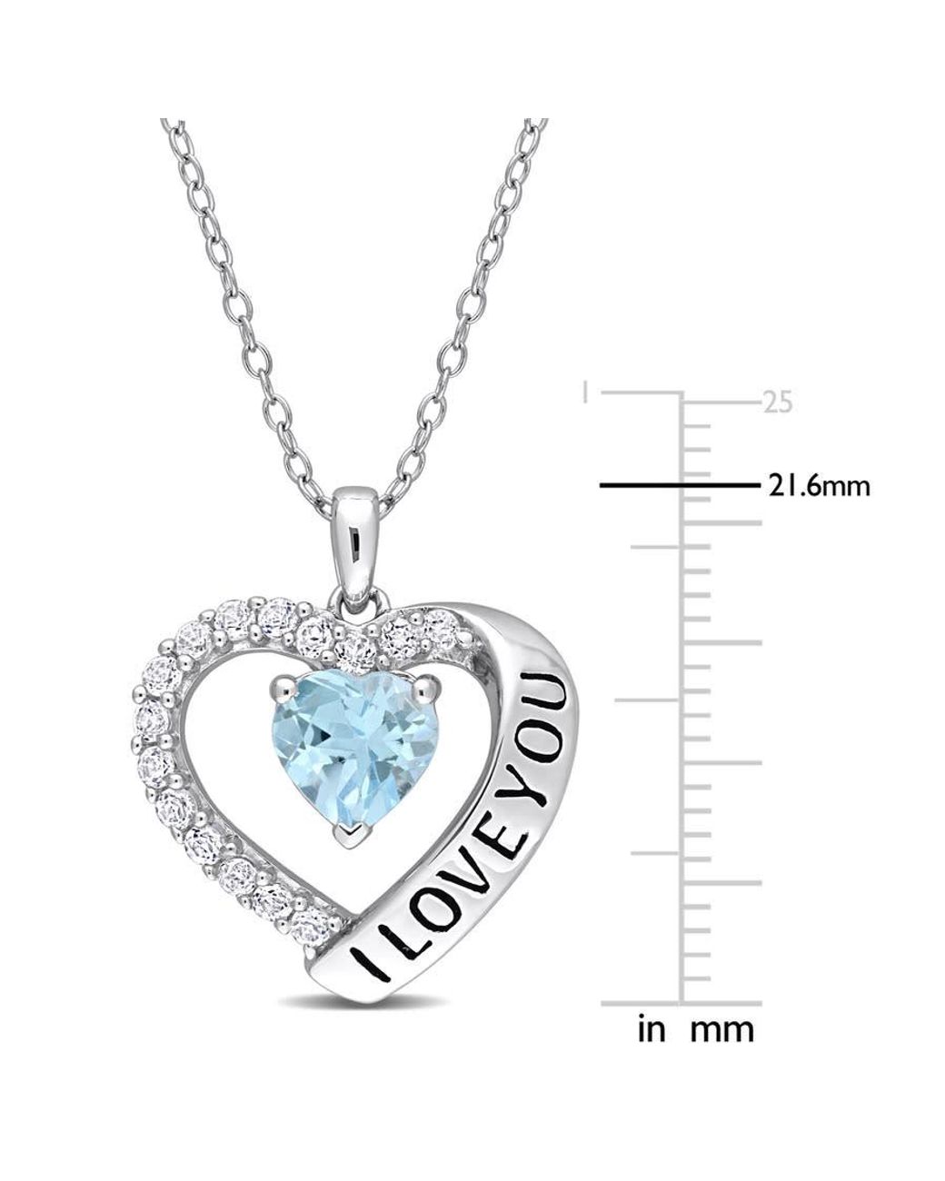 Amour Metallic 1 7/8 Ct Tgw Sky Topaz And Topaz Heart "I Love You for men