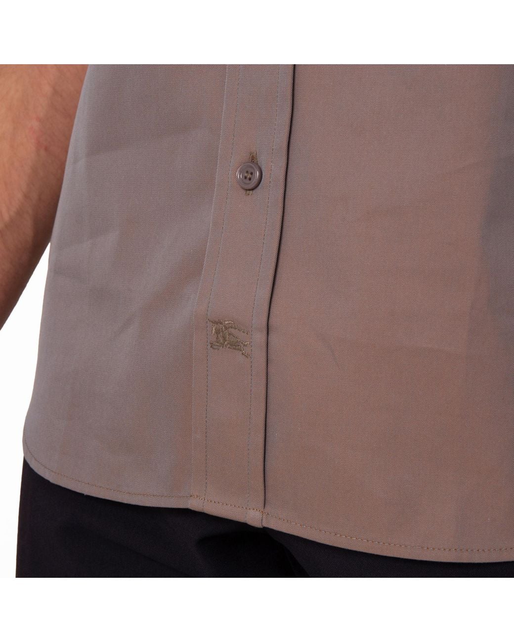 Burberry Brown Equestrian Knight Motif Cotton Poplin Shirt for men