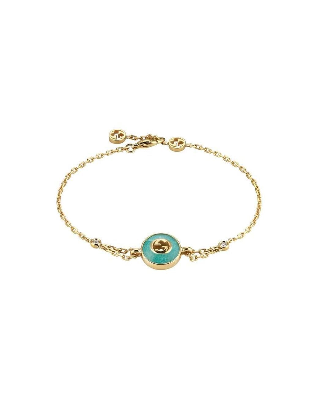 Gucci Metallic Interlocking G 18K Chain Bracelet