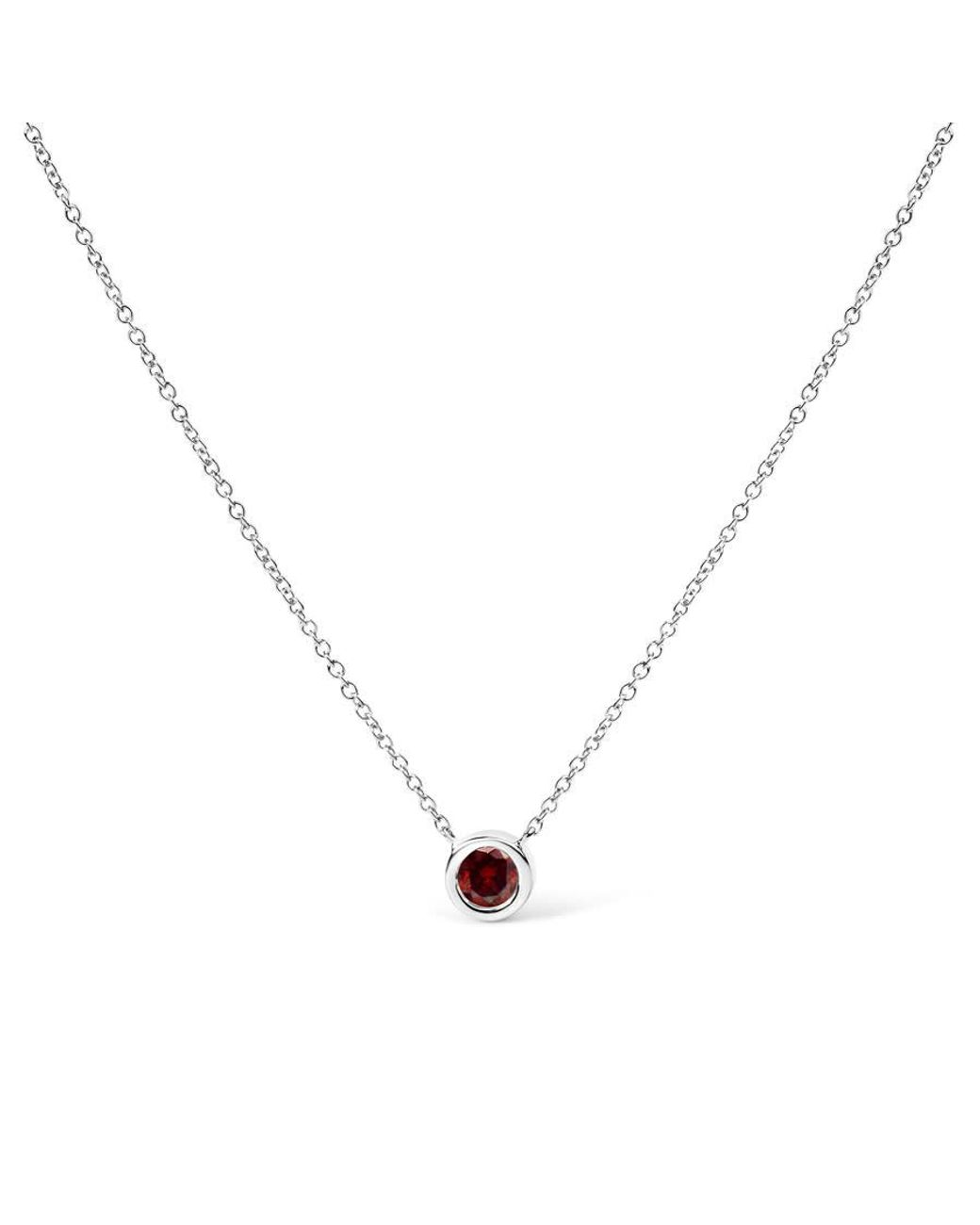 Haus of Brilliance Metallic 14K 1/2 Cttw Lab Grown Diamond Bezel-Set Solitaire 18" Pendant Necklace for men