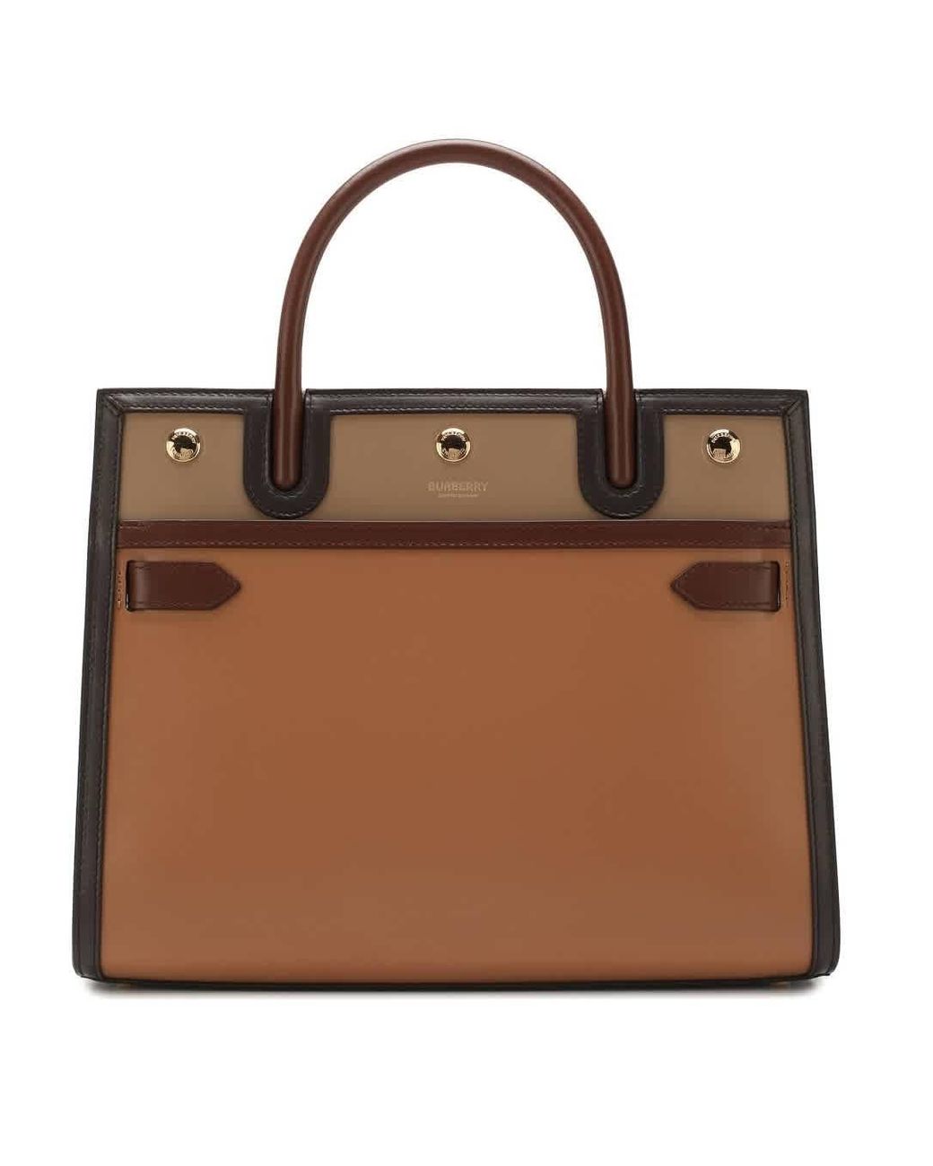 Burberry Small Leather Two-h in Brown | Lyst