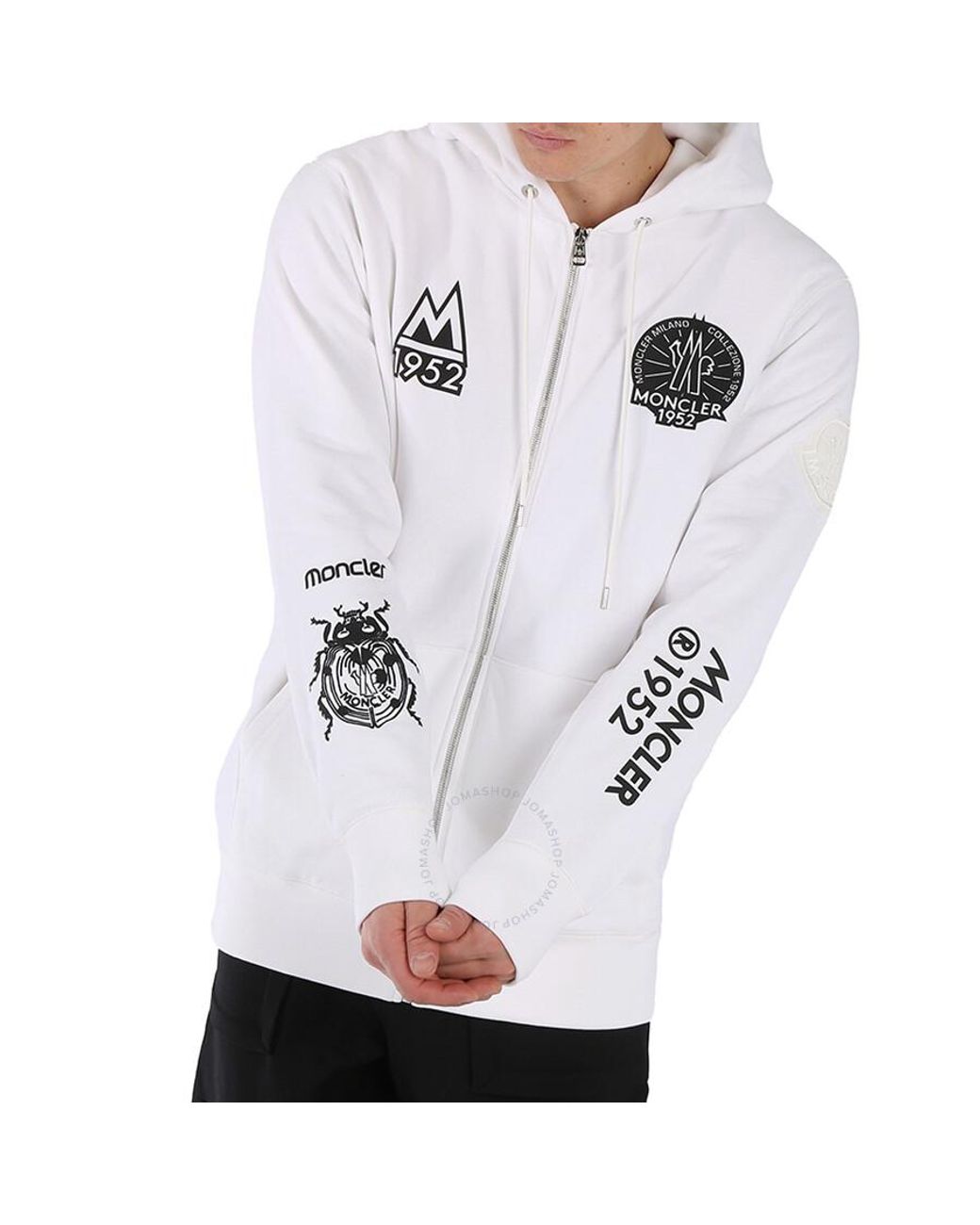 Moncler 1952 Zip-up Hoodie in White for Men | Lyst