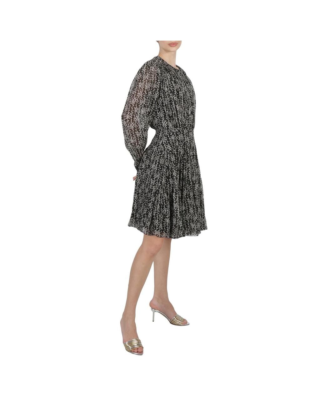 Chloé Black Ladies Tiered Dress With Print, Brand Size 36 (Us