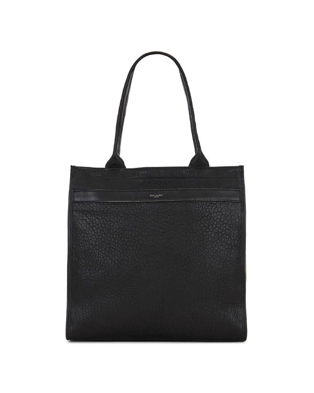 Saint Laurent Black Sac Cabas Leather Tote Bag for men