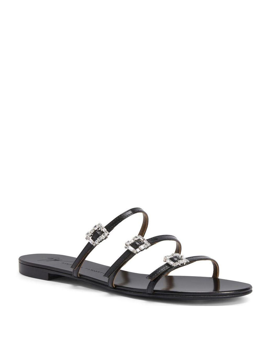 Giuseppe Zanotti Black Himari Jewel Flat Sandals, Brand Size 37 Us