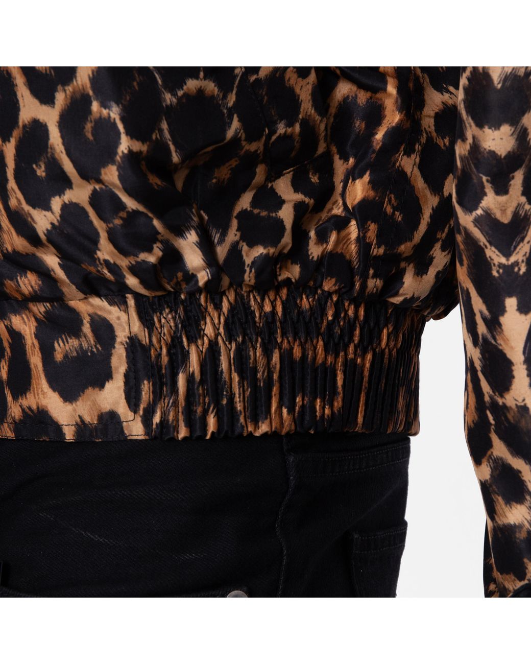 Saint Laurent Brown Leopard Print Harrington Jacket, Brand Size 48 Us for men