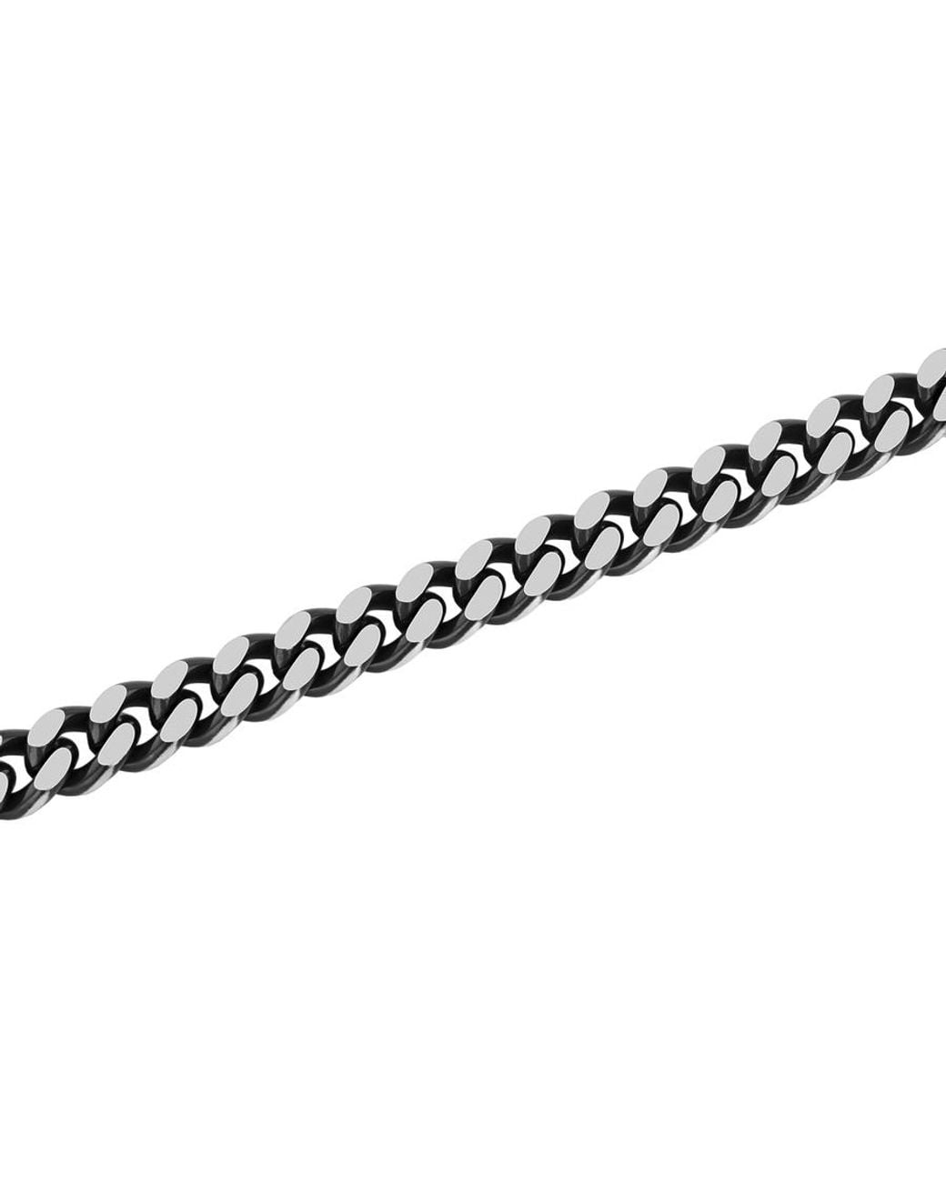 Robert Alton Black Stainless Steel Curb Link Bracelet for men