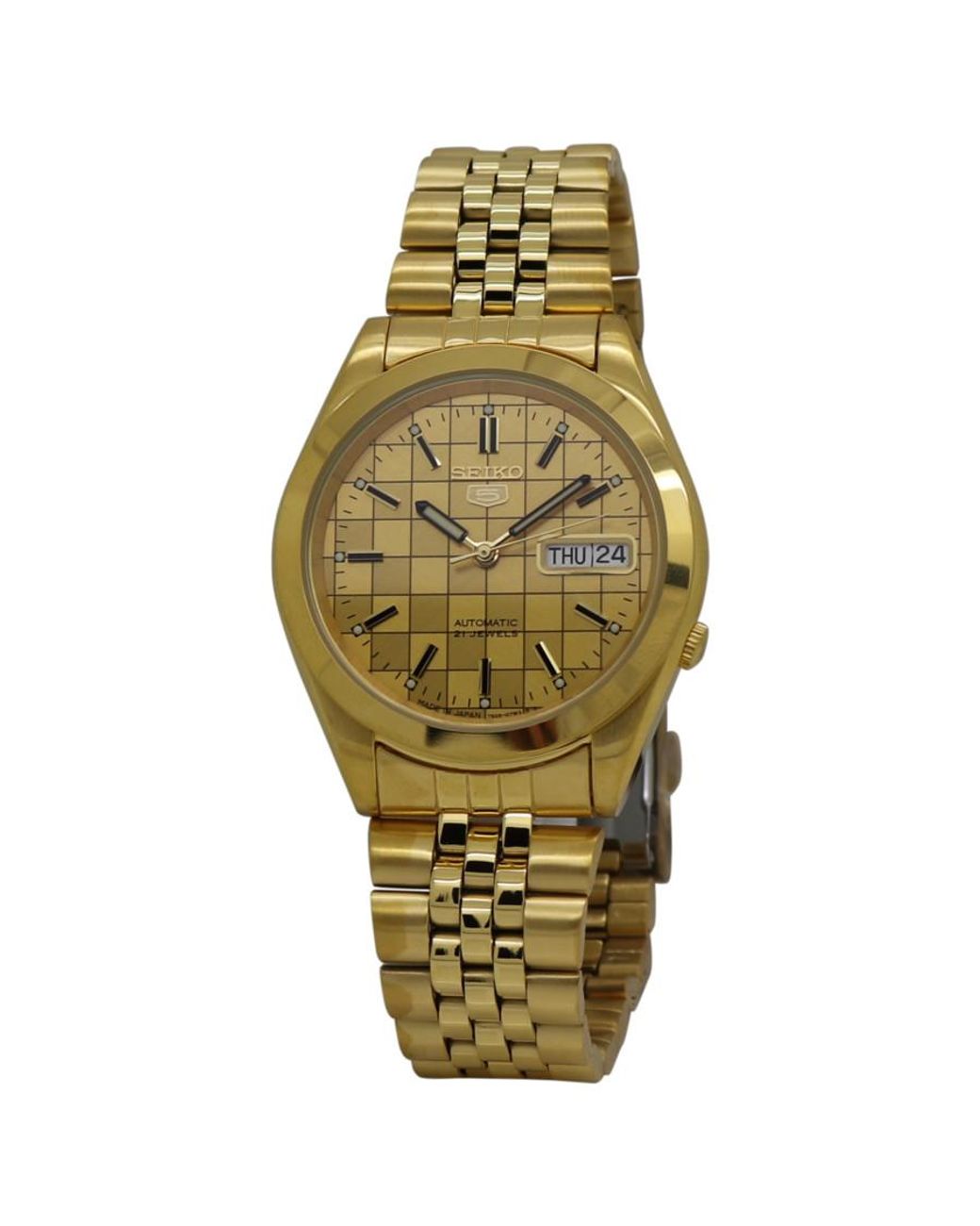 Seiko 5 Automatic Gold Dial Watch in Metallic for Men Lyst