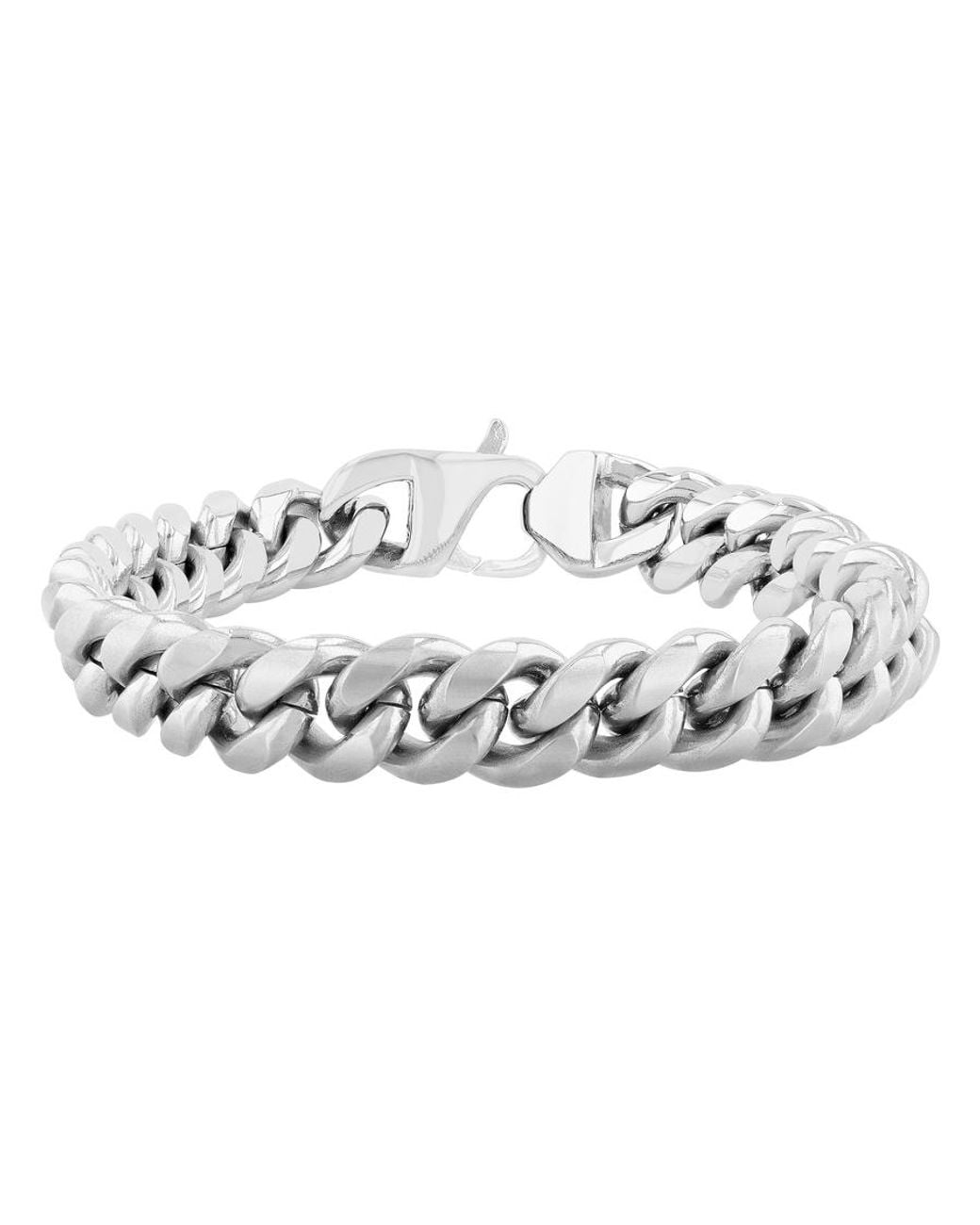 Robert Alton Metallic Stainless Steel Reversible Curb Bracelet for men