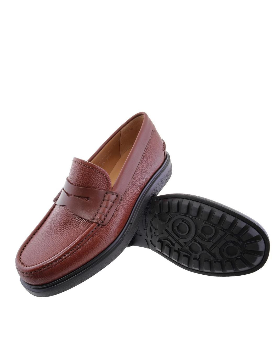 Ferragamo Red Ferragamo Rocket Leather Penny Loafers, Size 5.5 Eee for men