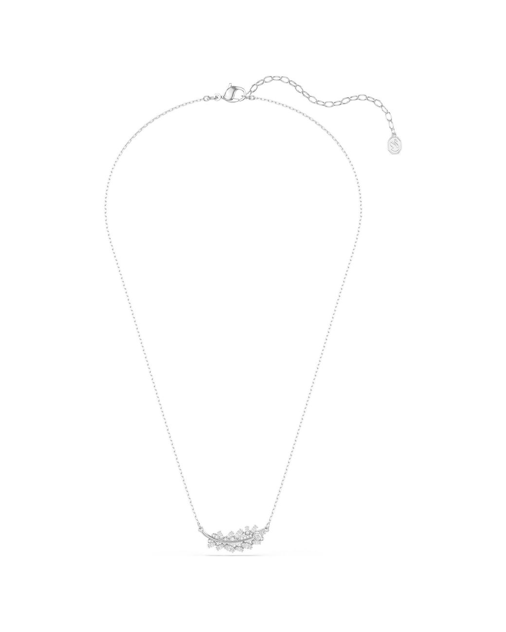 Swarovski Metallic Vienna Pendant, Mixed Cuts, Feather, Rhodium Plated