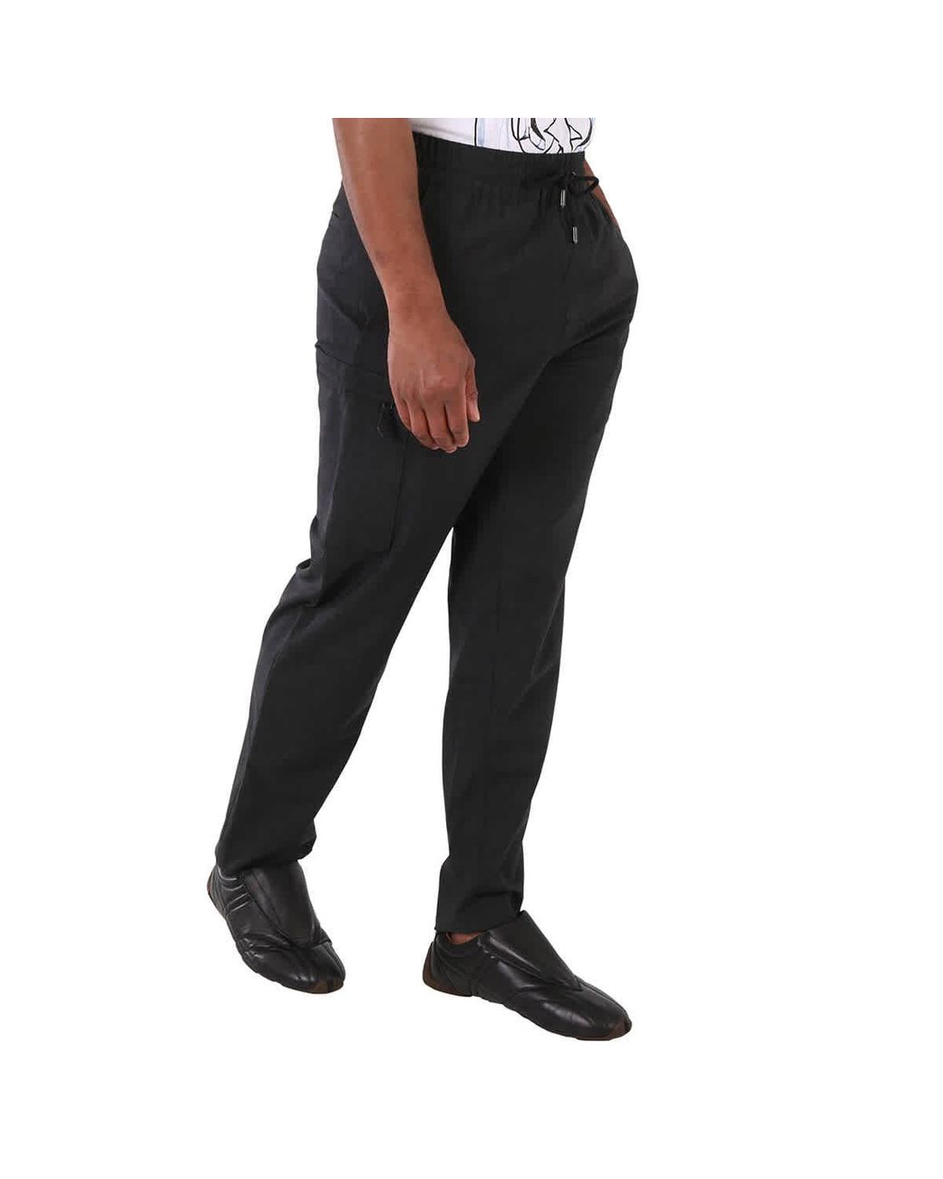 Burberry Stretch Wool jogging Pants in Black for Men Lyst UK