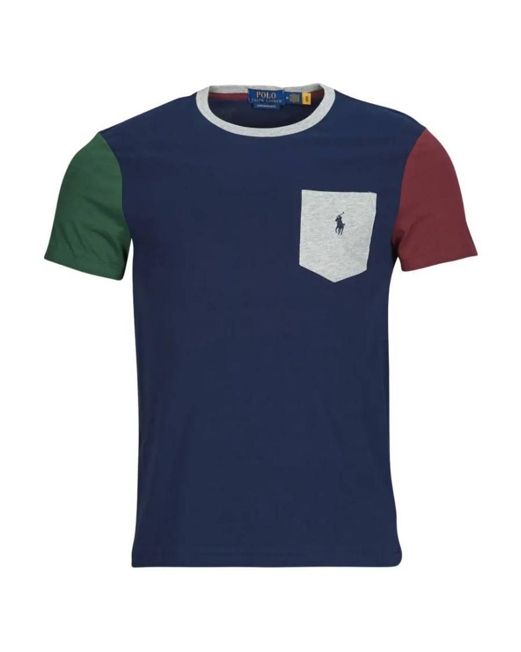 Polo Ralph Lauren Blue Color-Blocked Pocket T-Shirt for men