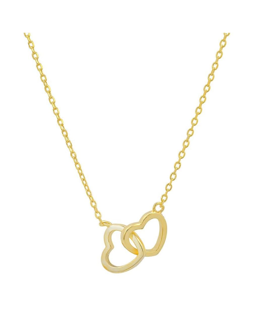 Kylie Harper Metallic 14K Over "Interlocking Love" Hearts Necklace for men