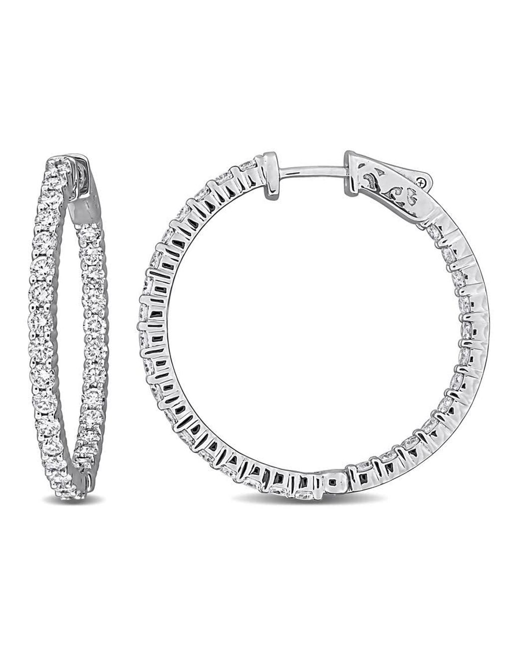 Created Forever Metallic 3 1/3 Ct Lab Grown Diamond Tw Hoop Earrings 14K for men