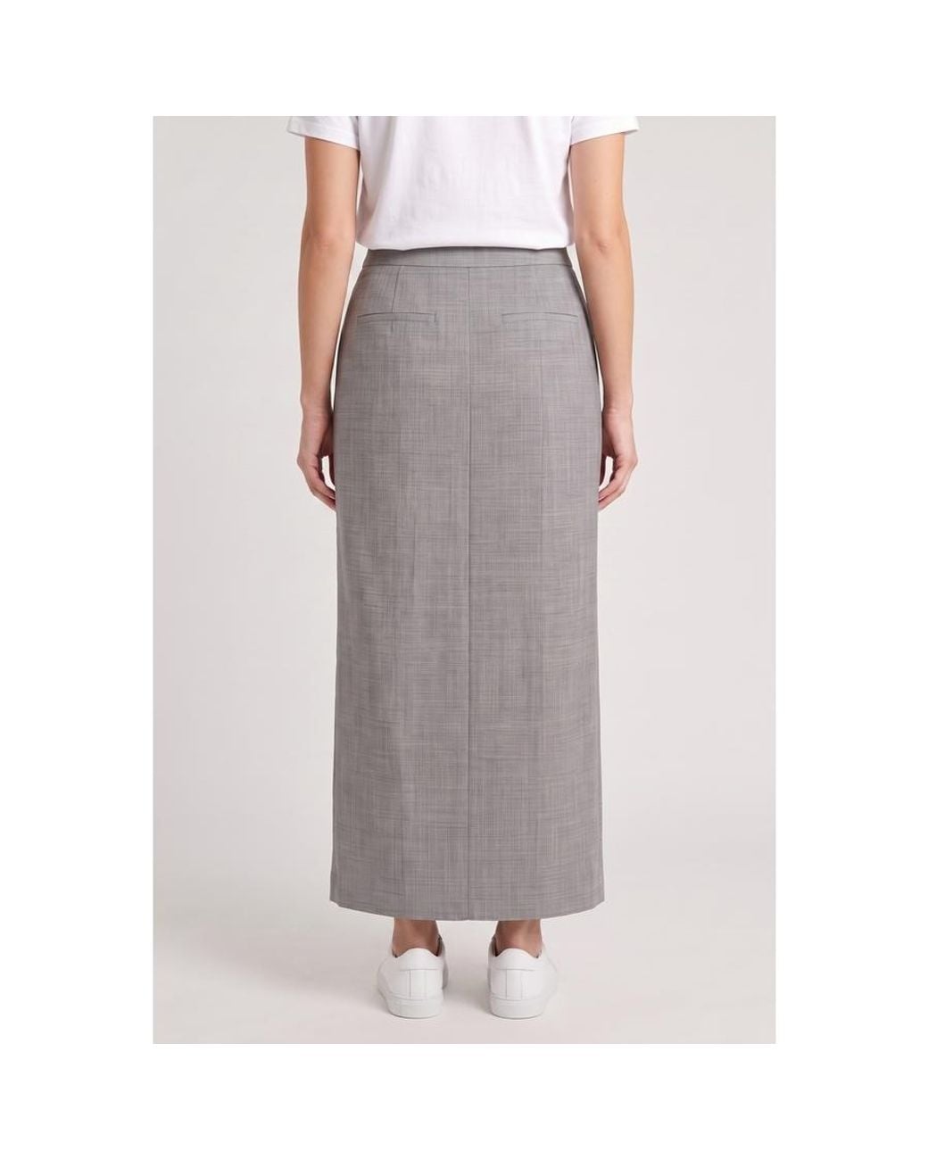 Brunello Cucinelli Gray Light Wool Pencil Skirt, Brand Size 40 (Us for men